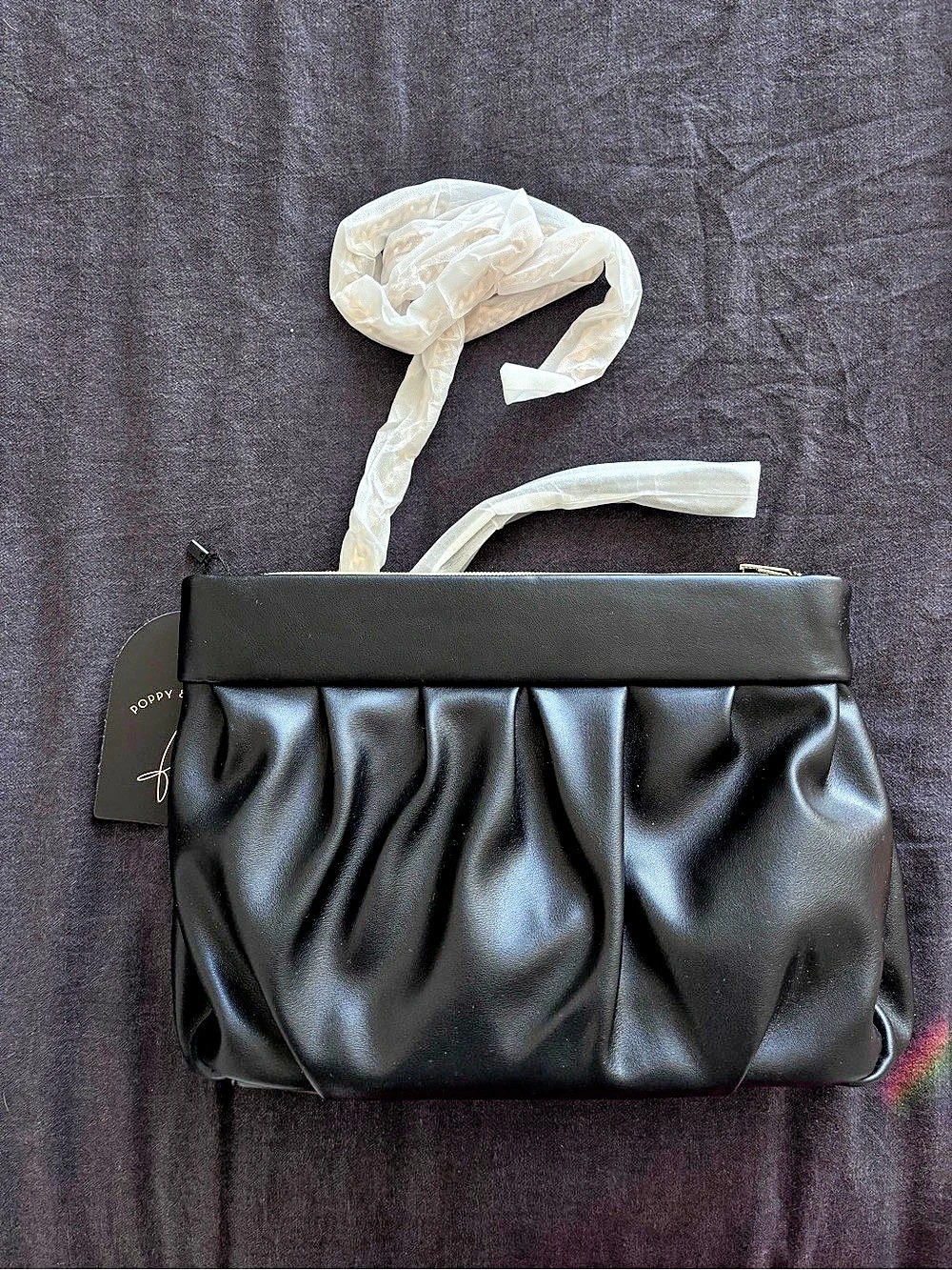 Poppies & Peonies x Fallon Black Clutch NWT